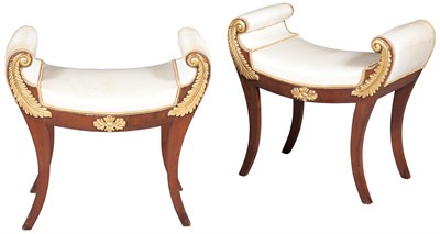 Lot 193 - Pair of Baltic Neoclassical Walnut and Parcel...
