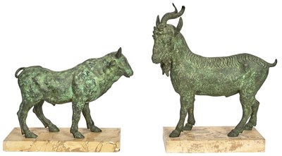 Lot 220 - Pair of Italian Patinated Bronze Figures of...