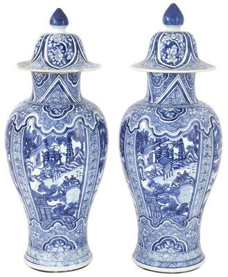Lot 480 - A Pair of Chinese Blue and White Porcelain...