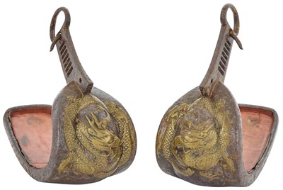 Lot 302 - A Pair of Japanese Iron Abumi Edo period...