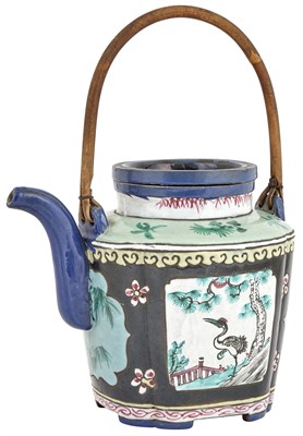 Lot 398 - A Chinese Enameled Yixing Teapot Late Qing...