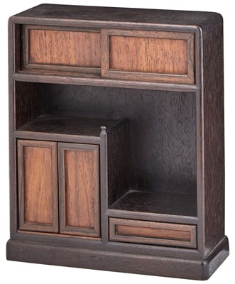 Lot 105 - A Chinese Miniature Hardwood Display Cabinet...