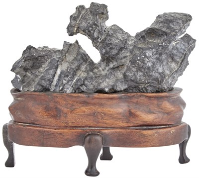 Lot 391 - A Chinese Scholar's Rock on Fitted Stand Late...