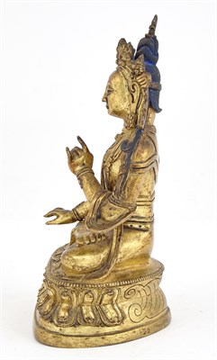 Lot 342 - A Tibetan Gilt Bronze Seated Figure of Tara...