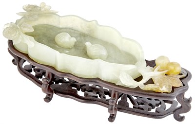 Lot 578 - A Chinese Carved Jade Brush Washer Late Qing...
