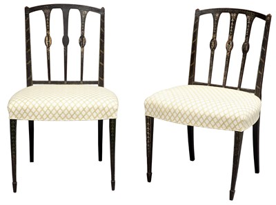 Lot 72 - Pair of George III Painted Side Chairs Height...