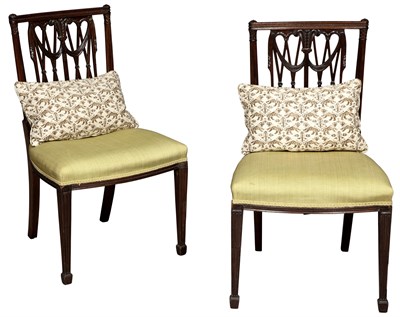 Lot 142 - Pair of George III Style Mahogany Side Chairs...