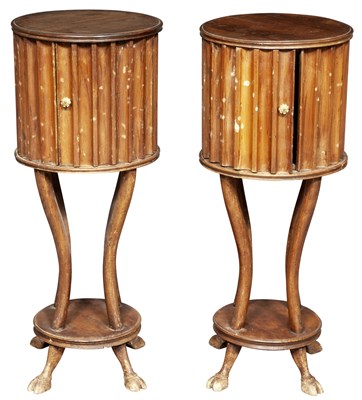 Lot 96 - Continental Neoclassical Walnut Pot Cupboards...