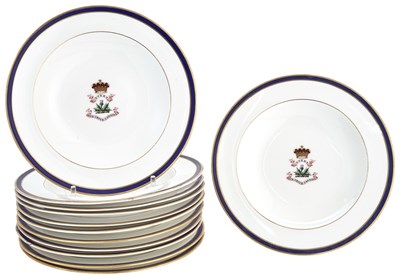 Lot 148 - Set of Twelve English Armorial Porcelain Soup...
