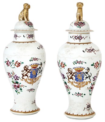 Lot 102 - Pair of Samson Porcelain Armorial Covered...