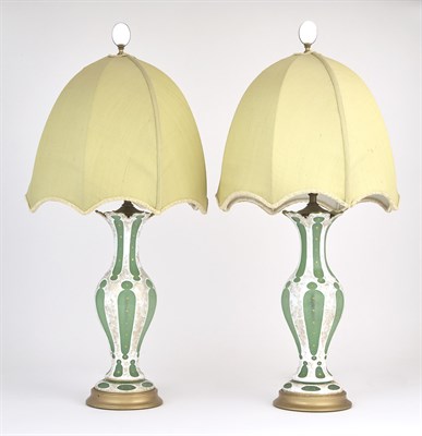 Lot 171 - Pair of Bohemian Gilt-Decorated Overlay Glass...