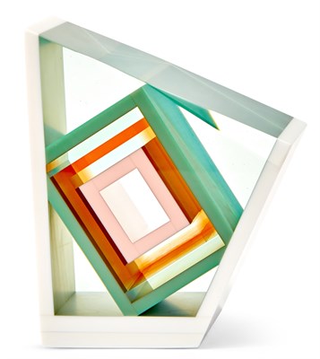 Lot 293 - Karen Zoot Wolfe Laminated Glass Sculpture...