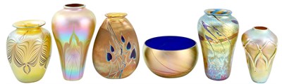 Lot 170 - Group of Contemporary Studio Gold Iridescent...
