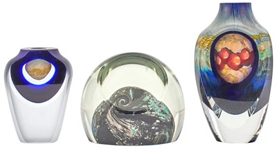 Lot 303 - Two Jon Kuhn Cut, Polished and Cased Glass...