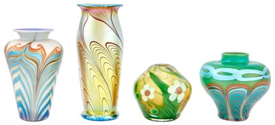 Lot 174 - Group of Four Lundberg Studios Glass Vases...