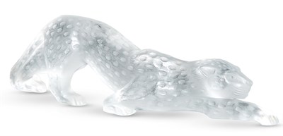 Lot 163 - Lalique Molded Glass Zeila Panther Modern In...