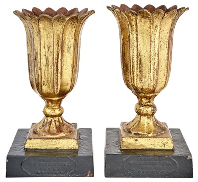 Lot 113 - Near Pair of Painted and Gilt-Decorated Cast...