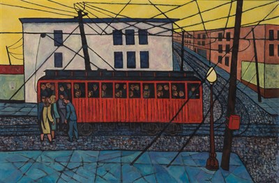 Lot 46 - David Shapiro American, 1916-2005 Crowded...
