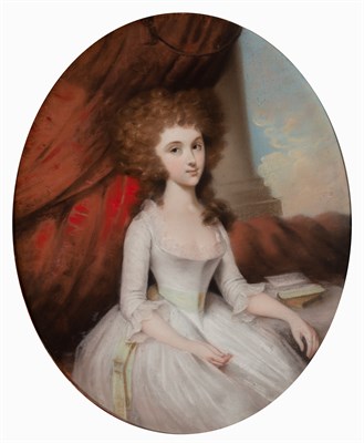 Lot 100 - English School 18th century Young Lady with an...