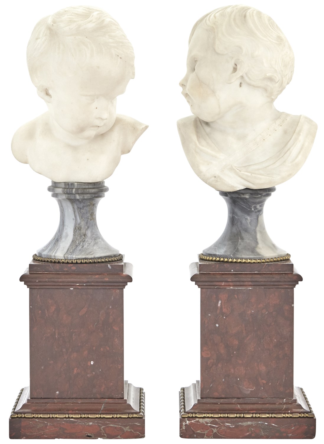 Lot 327 - Pair of Continental Marble Busts of Children...