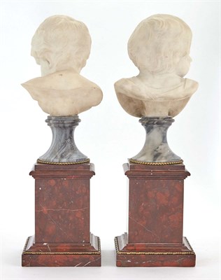 Lot 327 - Pair of Continental Marble Busts of Children...