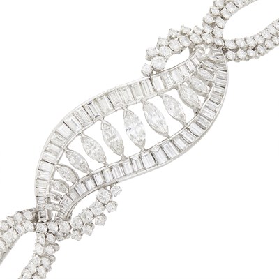 Lot 109 - Platinum and Diamond Bracelet