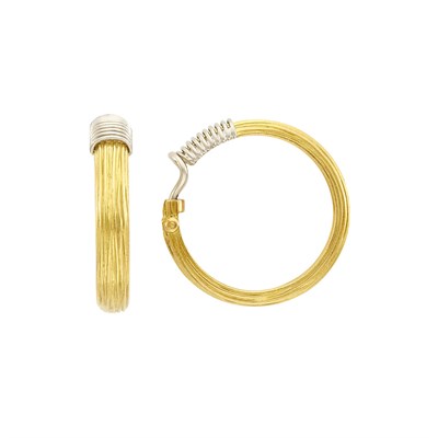 Lot 79 - Pomellato Pair of Two-Color Gold Hoop Earclips