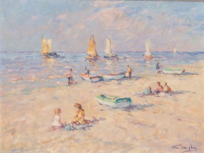 Lot 78 - Niek Van der Plas Dutch, B. 1954 Beach Scene...