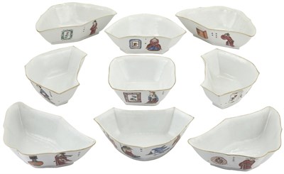 Lot 520 - A Set of Nine Conforming Chinese Porcelain...