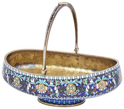 Lot 132 - Russian Silver-Gilt and Champlevé Enamel...