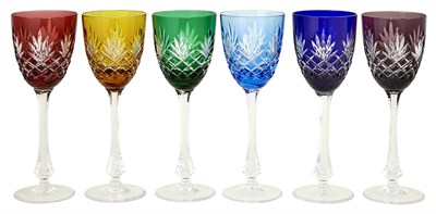 Lot 260 - Set of Six Modern Fabergé Colored Glass Odessa...