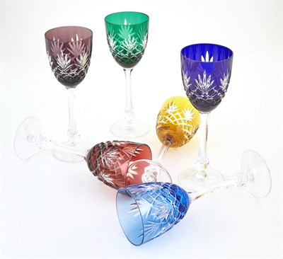 Lot 260 - Set of Six Modern Fabergé Colored Glass Odessa...