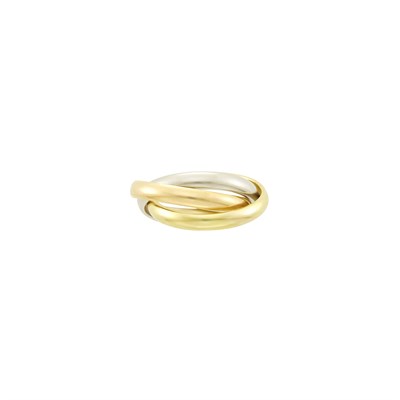 Lot 1292 - Cartier Tricolor Gold 'Trinity' Rolling Band Ring