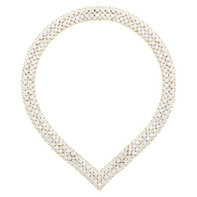 Lot 167 - Van Cleef & Arpels Gold and Diamond Necklace/Bracelets Combination
