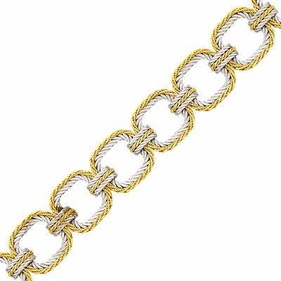 Lot 120 - Buccellati Two-Color Gold Link Bracelet
