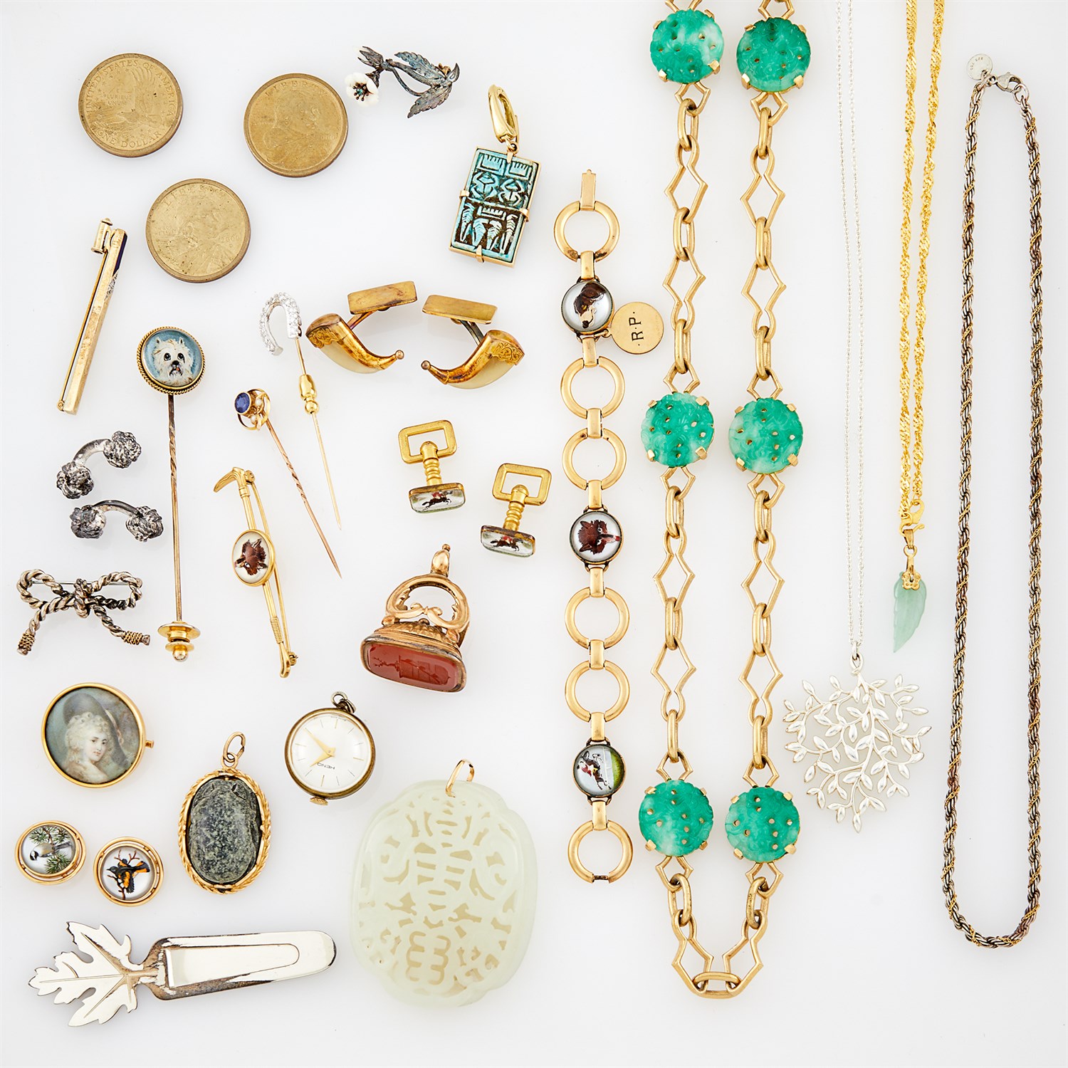 Lot 1211 - Tiffany & Co. Group of Silver Jewelry and Group of High Karat Gold, Gold, Low Karat Gold, Gold-Filled and Metal Jewelry