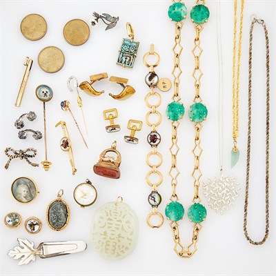 Lot 1211 - Tiffany & Co. Group of Silver Jewelry and Group of High Karat Gold, Gold, Low Karat Gold, Gold-Filled and Metal Jewelry