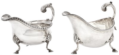 Lot 152 - Pair of George III Sterling Silver Sauceboats...