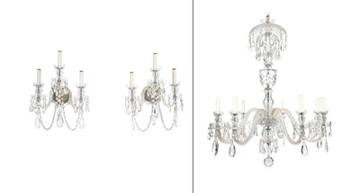 Lot 102 - George III Style Eight-Light Cut-Glass...
