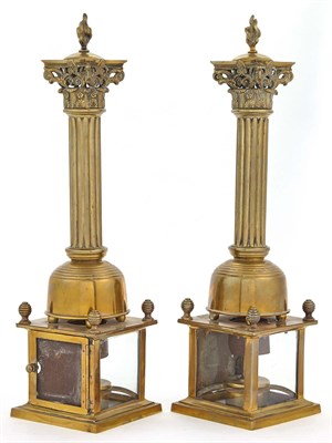 Lot 347 - Pair of Regency Brass Pastille Burners First...