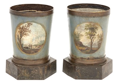 Lot 405 - Pair of French Tôle-Peinte and Brass...