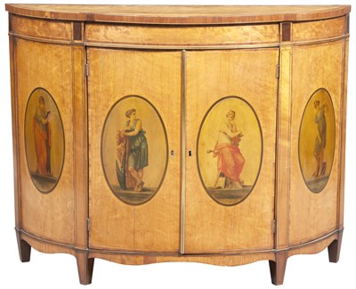 Lot 342 - George III Inlaid Satinwood and Print-Mounted...