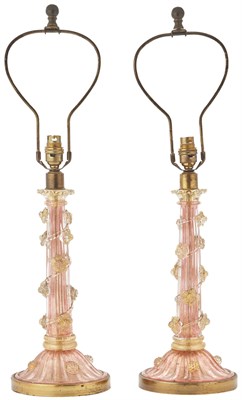 Lot 230 - Pair of Venetian Glass Table Lamps Second...