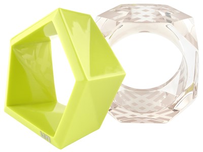 Lot 151 - Two Acrylic Bangle Bracelets