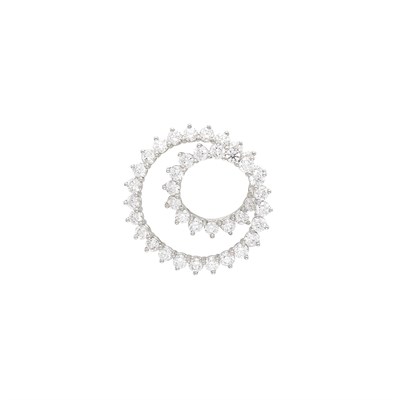 Lot 34 - Tiffany & Co. Platinum and Diamond Spiral Brooch