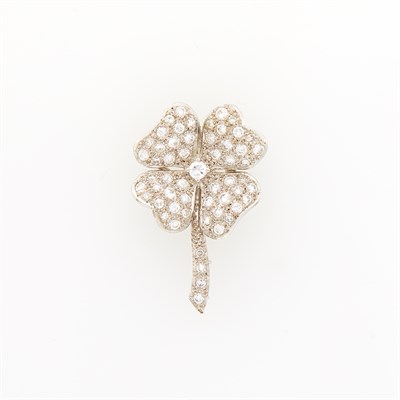 Lot 253 - White Gold and Diamond Flower Pin