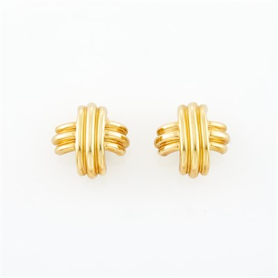 Lot 1019 - Tiffany & Co. Pair of Gold Earclips