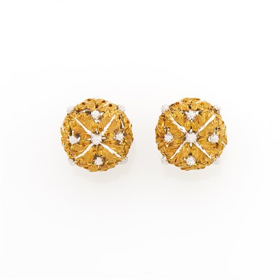 Lot 1163 - Buccellati Pair of Two-Color Gold Earclips