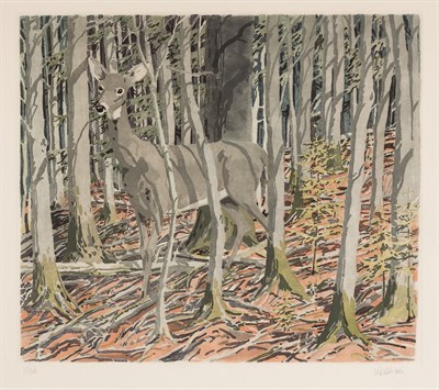 Lot 189 - Neil Welliver (1929-2005) DEER Color etching...