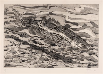 Lot 157 - Neil Welliver (1929-2005) BROWN TROUT STATE II...
